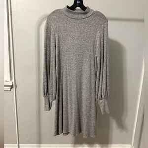 Express Gray Long Sleeve Turtleneck Dress, size medium